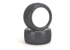 Schumacher Honeycomb Tyres - Yellow - Pre Glued on 1:10 Rear Buggy Wheels With Cragg Inserts (2)