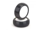 Schumacher Mezzo Front 1:10 4WD Buggy Front Tyres - Yellow - Pre-Glued (2)