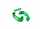 Traxxas Caster blocks, 6061-T6 aluminium (green-anodised), left + right, 4x22mm pin (4), 3x10mm BCS (with threadlock) (4), retainers (4)