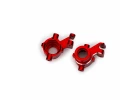 Traxxas Steering blocks, 6061-T6 aluminium (red-anodised), left + right, 3x18mm BCS (with threadlock) (2)