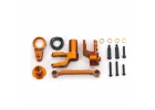 Traxxas Steering bellcranks, draglink (orange-anodised 6061-T6 aluminium)/ bellcrank bushing (1)/ 3x20mm BCS (with threadlock) (2)/ 3x20mm BCS (with threadlock) (2)/ 3x20mm shoulder screws (with threadlock) (2)/ 3x15mm BCS ** CLEARANCE **