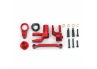 Traxxas Steering bellcranks, draglink (red-anodised 6061-T6 aluminium)/ bellcrank bushing (1)/ 3x20mm BCS (with threadlock) (2)/ 3x20mm BCS (with threadlock) (2)/ 3x20mm shoulder screws (with threadlock) (2)/ 3x15mm BCS (