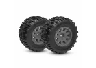 Traxxas Tyres + wheels, assembled (charcoal gray wheels, dual profile (2.1 outer, 2.6 inner), Sledgehammer tyres, foam inserts) (front) (2)