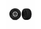 Traxxas Tyres + Wheels, Assembled (Black with Satin beadlock wheels, dual profile (2.1 outer, 2.6 inner), Sledgehammer tyres, foam inserts) (front) (2)
