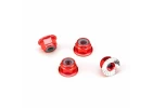 Traxxas M4 Flanged Nylon Locking Nuts - Serrated Red Aluminium (4)