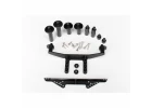 Traxxas Body mount front rear (black)/ body posts 52mm (2) 38mm (2) 25mm (2) 6.5mm (2)/ body post extensions (2)/ hardware