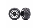 Traxxas Tyres + wheels, assembled (2.2 graphite gray, satin chrome beadlock wheels, Anaconda 2.2 Tyres with foam inserts) (2) (Bandit rear)