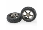 Traxxas Anaconda Tires with Tracer 2.2 Black Chrome Wheels (assembled glued) (front)