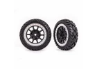 Traxxas Tyres + wheels, assembled (2.2 graphite gray, satin chrome beadlock wheels, Anaconda 2.2 Tyres with foam inserts) (2) (Bandit front)