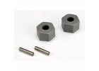 Traxxas 12mm Hex Wheel Hubs (tall offset Rustler/Stampede front) (2)/ axle pins (2.5x10mm) (2)