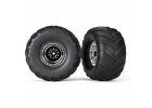Traxxas Tires wheels assembled glued (chrome wheels Terra Groove dual profile tires foam inserts) (nitro rear/ electric front) (2)