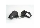 Traxxas Gearbox halves (L R) (black) w/ idler gear shaft