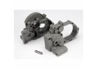 Traxxas Gearbox halves (L R) (grey) w/ idler gear shaft