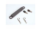 Traxxas Battery hold-down plate (grey) / metal posts (2) / body clips (2)