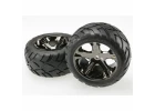 Traxxas Anaconda Tyres Pre Glued On All Star Black Chrome Wheels - 12mm Hex (2WD Elec Rear)