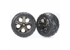 Traxxas Anaconda tires All-Star black chrome wheels assembled glued (with foam inserts) (nitro rear/ electric front) (1 left 1 right)