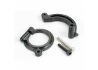 Traxxas Brake support bracket/ brake band/ 3x25mm roundhead machine screw (1)/ 3x16mm cap hex screw
