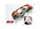 Traxxas Body Nitro Rustler ProGraphix (Replacement for the painted body. Graphics are painted requires paint final color application.)/window grill lights decal sheet/ wing and Aluminium hardware