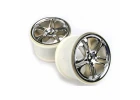 Traxxas SS (Split-Spoke) 3.8 Wheels (chrome) (2) (fits Revo/MAXX series with 14mm Hex)