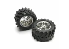 Traxxas Chevron Tyres Pre-Glued On Split Spoke Chrome Wheels (pair)