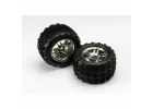 Traxxas Talon Tyres Pre Mounted on 17mm Hex Chrome Wheels (2)