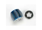 Traxxas Cooling head PowerTune (machined Aluminium blue-anodized) (TRX 2.5 and 2.5R)/ head protector (plastic)
