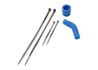 Traxxas Pipe coupler molded (blue)/ exhaust deflecter (rubber blue)/ cable ties long (2)/ cable ties short (2)