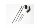 Traxxas Pipe coupler molded (black)/ exhaust deflecter (rubber black)/ cable ties long (2)/ cable ties short (2)