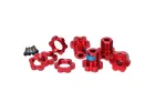 Traxxas Red-anodized Aluminium 17mm splined wheel hubs and hex nuts