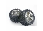 Traxxas Talon Tyres Pre-Glued On Gemini Chrome Wheels - Pair ** CLEARANCE **