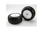 Traxxas Response Pro Tyres - Pre Glued On 3.8 White Dish Wheels - 17mm Traxxas Splined Fitting - Pair