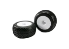 Traxxas Response Pro Tyres - Pre Glued On 3.8 White Dish Wheels - 17mm Traxxas Splined Fitting - Pair