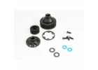 Traxxas Gears differential 38-T (1)/ differential drive gear 20-T/ side cover plate (1)/ gasket (1)/ output gear seals (x-ring) (2)/ 2.5x8mmCCS (4)/ 5x10x.5mmTW (2)