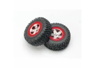 Traxxas SCT Short Course Tyres on SCT Chrome/Red Wheels - 12mm Hex (2)