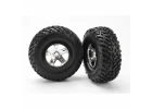 Traxxas SCT Short Course Tyres on SCT Chrome/Black Wheels - 12mm Hex (2)