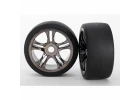 Traxxas XO-1 Rear S1 Tyres Pre Mounted on Split Spoke Black Chrome Wheels (1 Pair)
