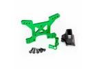 Traxxas Shock tower front 7075-T6 Aluminium (green-anodized) (1)/ body mount bracket (1)