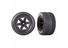 Traxxas Gravix 2.8 TSM Tyres Glued on RXT Black Wheels - 4WD FR/RR Or 2WD FR(2) ** CLEARANCE **