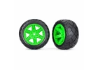 Traxxas Tyres + wheels, assembled, glued (28) (RXT green wheels, Anaconda Tyres, foam inserts) (2WD electric rear) (2) (TSM rated)