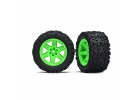 Traxxas Tires wheels assembled glued (2.8) (RXT 4X4 green wheels Talon Extreme tires foam inserts) (2) (TSM rated)