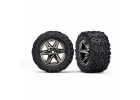 Traxxas Tires wheels assembled glued (2.8) (RXT black chrome wheels Talon Extreme tires foam inserts) (2) (TSM rated)