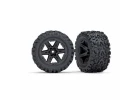 Traxxas Tires wheels assembled glued (2.8) (RXT black wheels Talon Extreme tires foam inserts) (2) (TSM rated)
