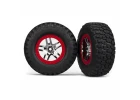 Traxxas BF Goodrich Soft Short Course Tyres on SS Chrome/Red Wheels (2WD Front)