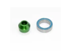 Traxxas Bearing adapter 6061-T6 Aluminium (green-anodized) (1)/ 10x15x4mm ball bearing (black rubber sealed) (1) (for slipper shaft)