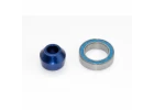 Traxxas Bearing adapter 6160-T6 Aluminium (blue-anodized) (1)/10x15x4mm ball bearing (blue rubber sealed) (1) (for slipper shaft)
