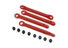 Traxxas Push rod (molded composite) (red) (4)/ hollow balls (8)