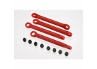 Traxxas Push rod (molded composite) (red) (4)/ hollow balls (8)