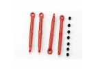 Traxxas Toe link front rear (molded composite) (red) (4)/ hollow balls (8)