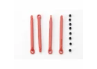 Traxxas Push rod (molded composite) (red) (4)/ hollow balls (8)
