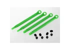 Traxxas Push rod (molded composite) (green) (4)/ hollow balls (8)